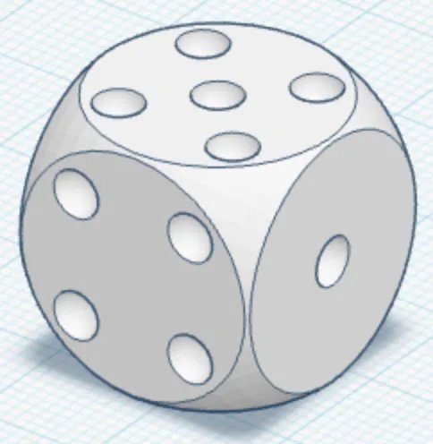Шестигранный кубик с точками