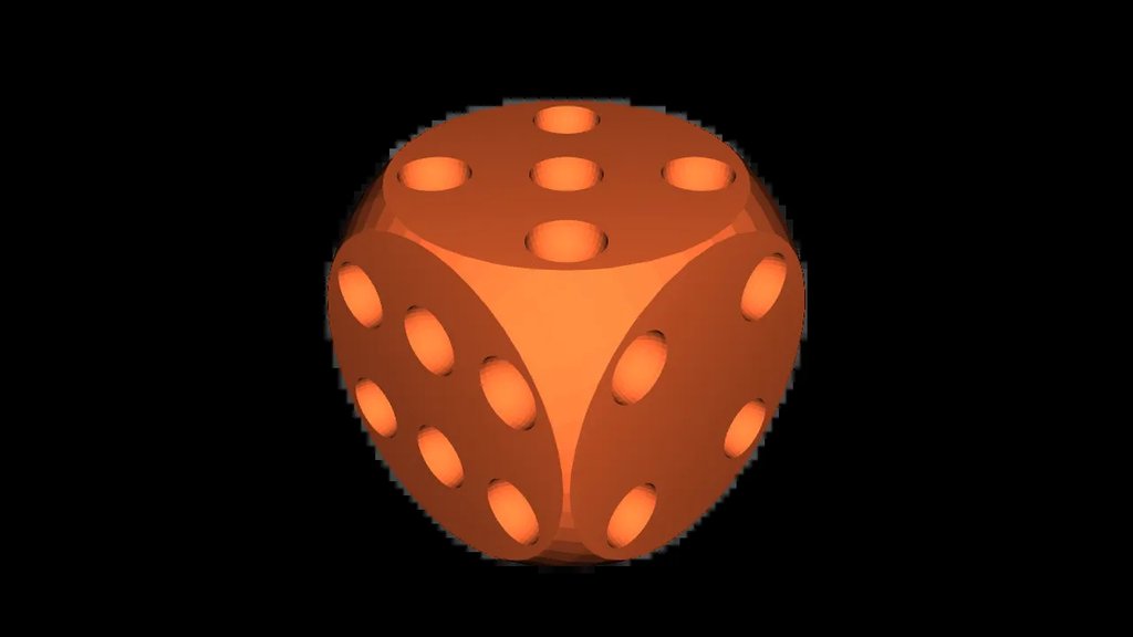 Шестигранный кубик с точками