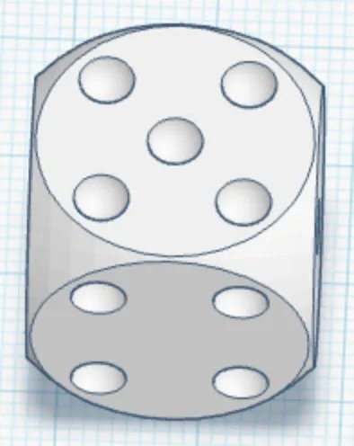 Шестигранный кубик с точками