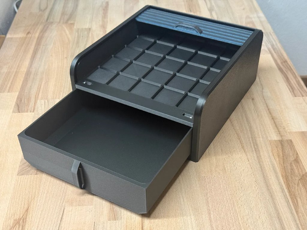 Коробка Gridfinity с выдвижной крышкой