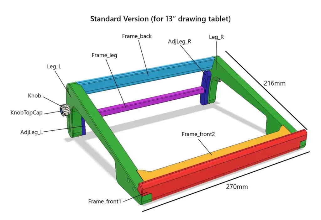 Регулируемая подставка для графического планшета (модульная)