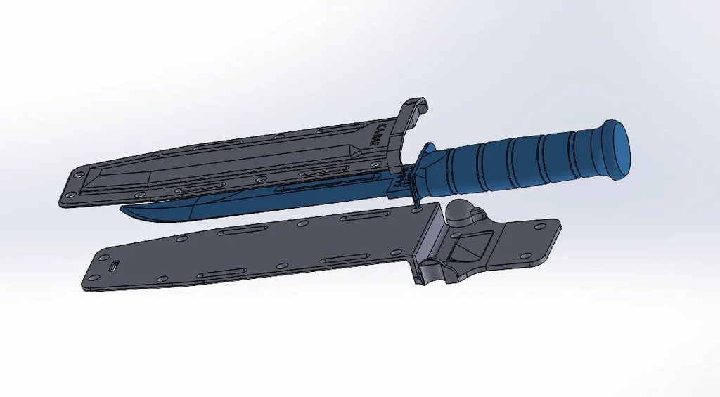 Нож KA-BAR Bowie для страйкбола с ножнами