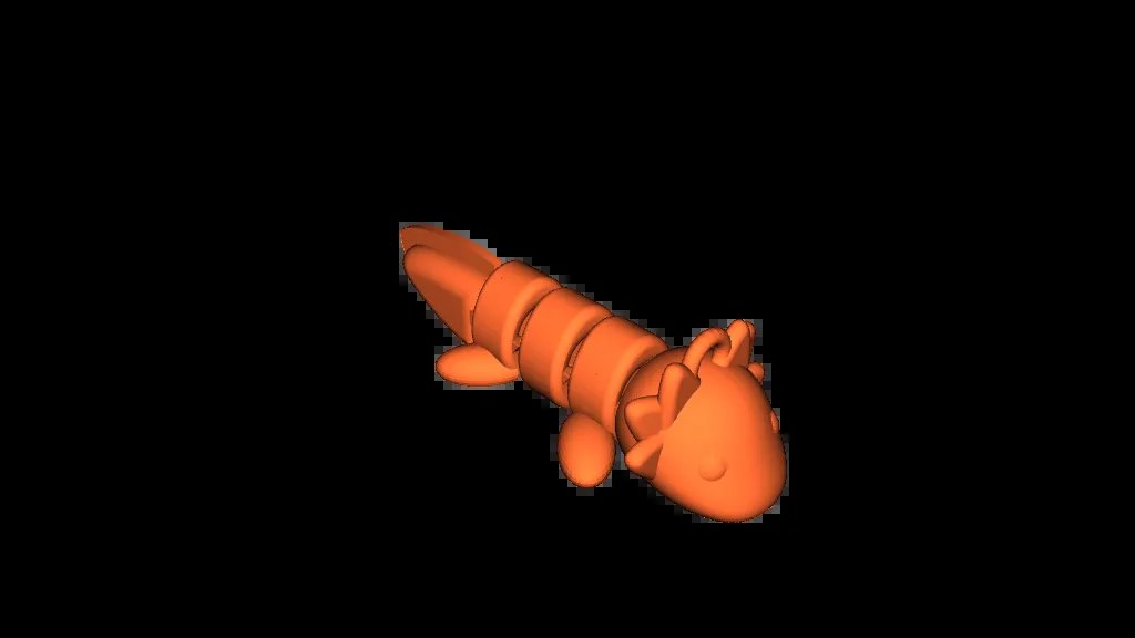 Подвижный аксолотль - Брелок для 3D-печати