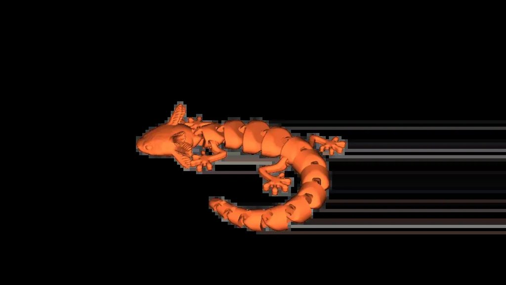 Сочленённый аксолотль с подвижными руками и ногами