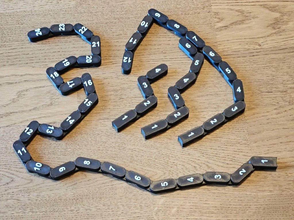 Сочленяемый линейка для 3D-печати - дюймы