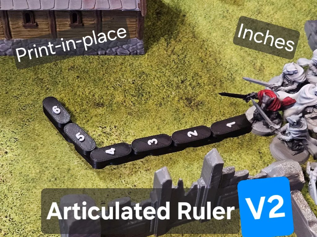 Сочленяемый линейка для 3D-печати - дюймы