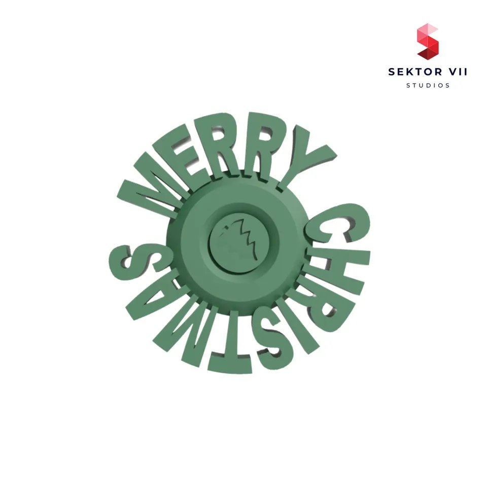 Рождественский спиннер (печать без поддержки)