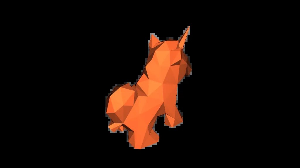 Милый единорог Lowpoly