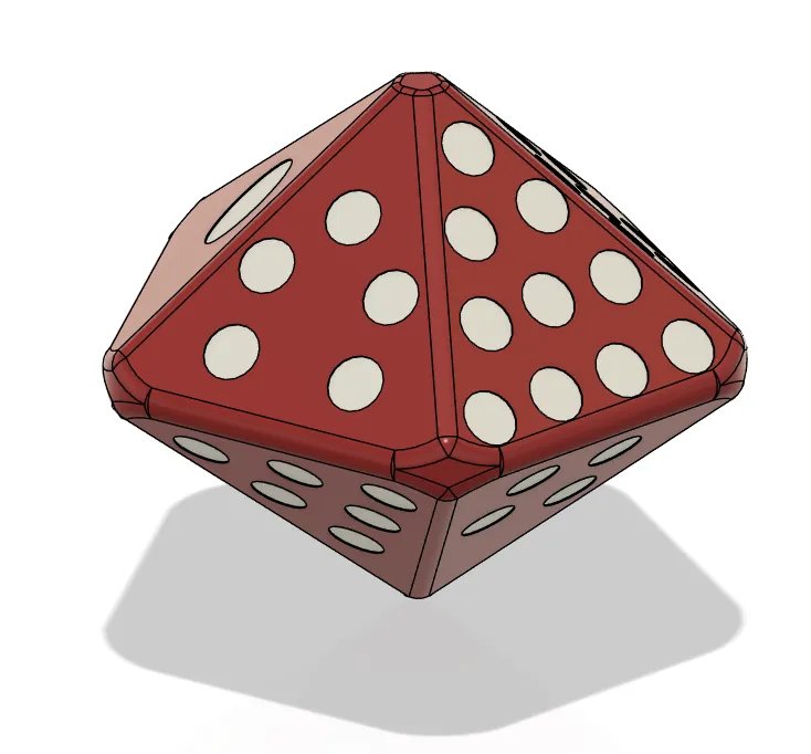 Десятигранная кость D10 с точками