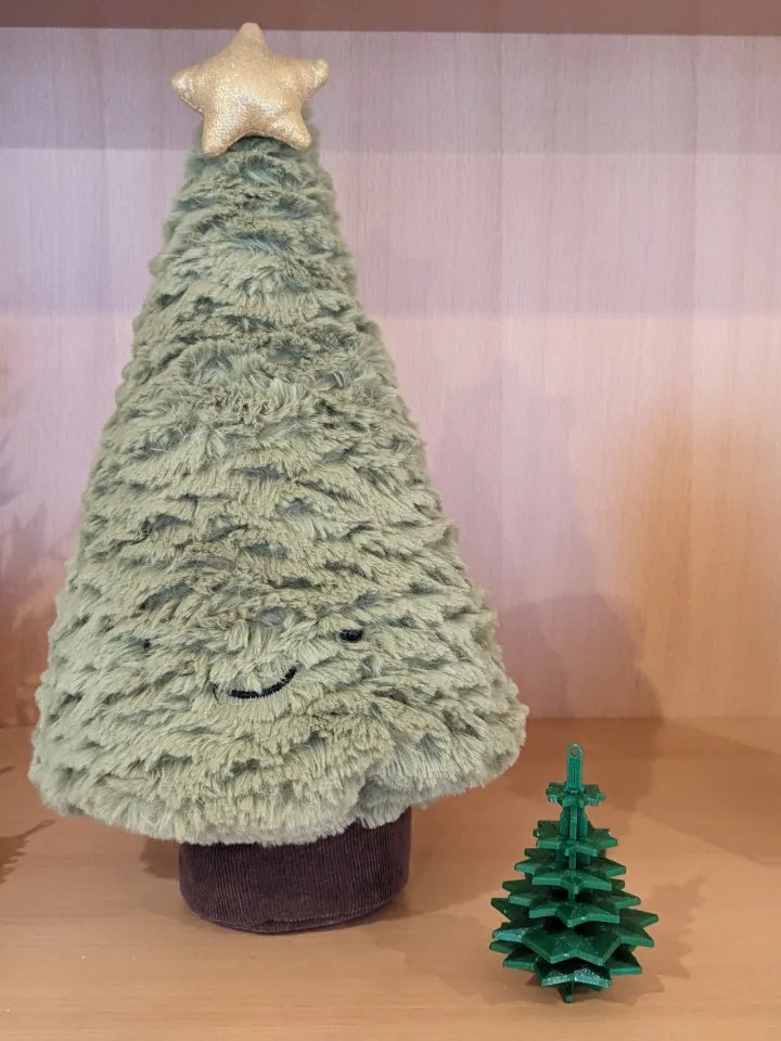 Плоская елочная открытка-украшение