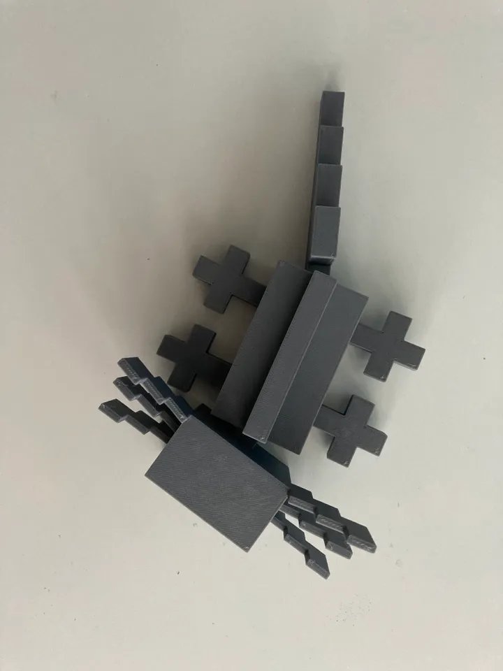 Гибкий аксолотль в стиле Minecraft