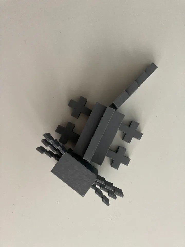 Гибкий аксолотль в стиле Minecraft