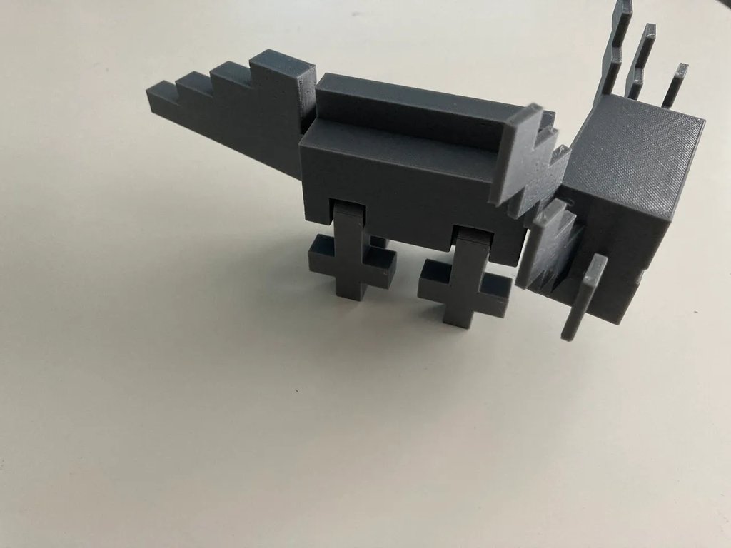 Гибкий аксолотль в стиле Minecraft
