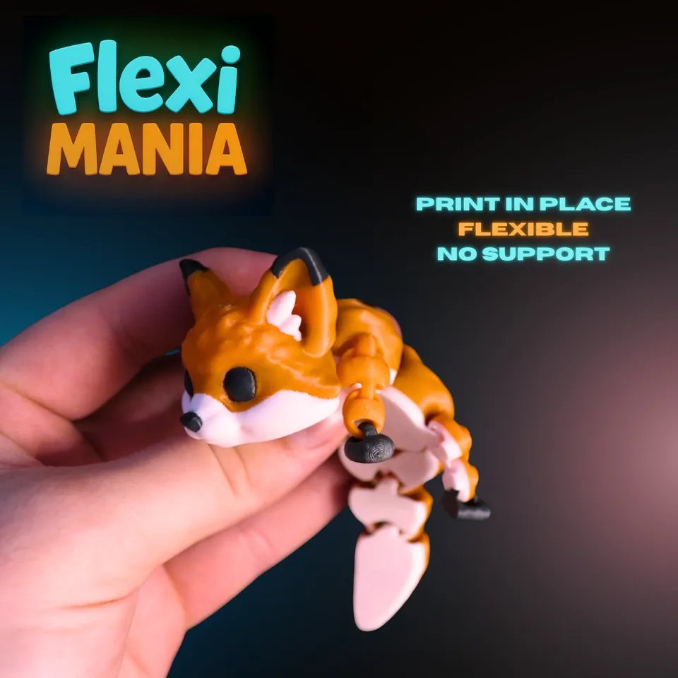 Гибкая лиса - артикулируемая 3D-модель для печати