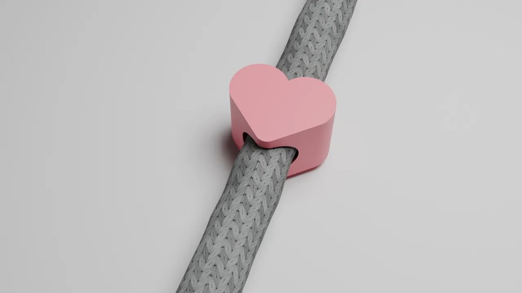 Стопор для шнурков и кордов в форме сердца