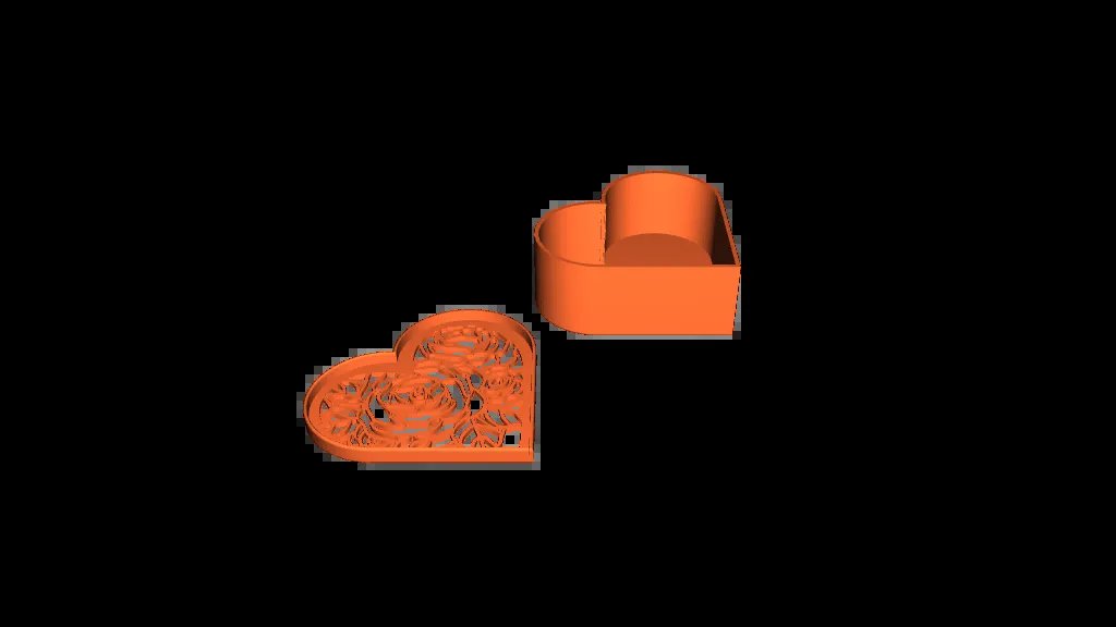 Подарочная коробка в форме сердца с вырезом розы