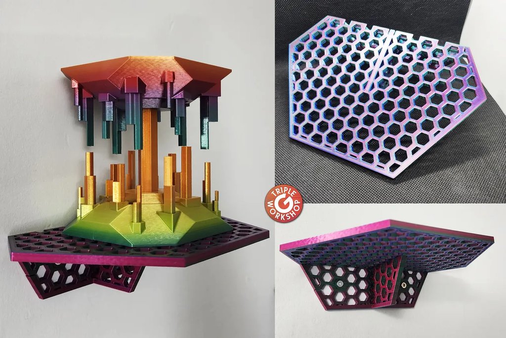 Гексагональная настенная полка