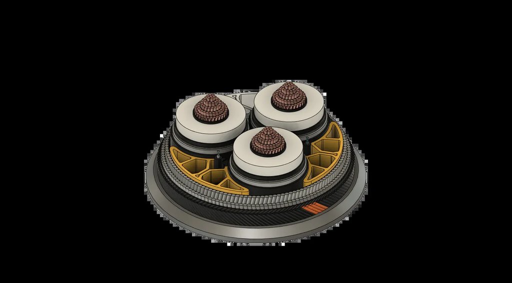 Высоковольтный подводный кабель с медным проводником и двойной броней