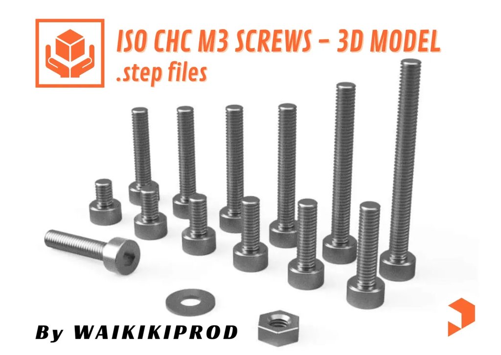 3D-модели винтов ISO CHC M3
