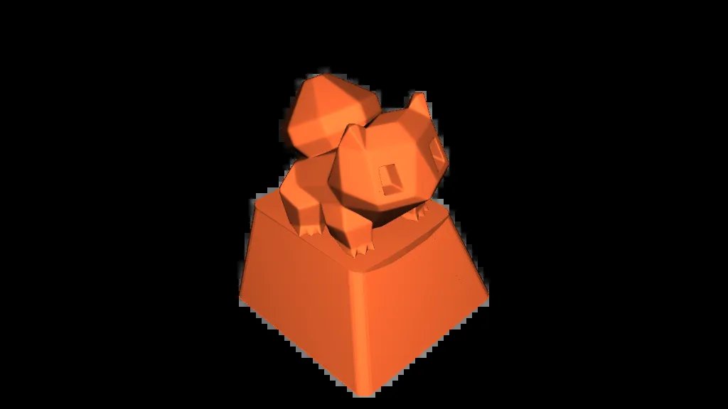 Накладка на клавишу Бульбазавр (Lowpoly)