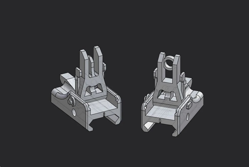 Механические прицельные приспособления с откидным механизмом (минимальное количество деталей)