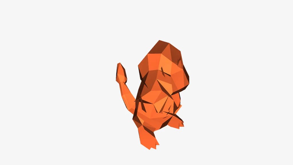 Чармандер в стиле Low-Poly