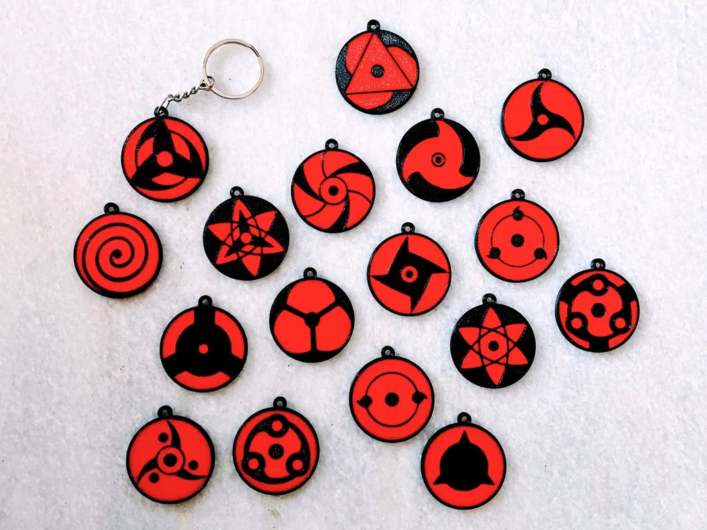 Набор брелоков "Глаза Мангекё Шаринган" (Наруто)