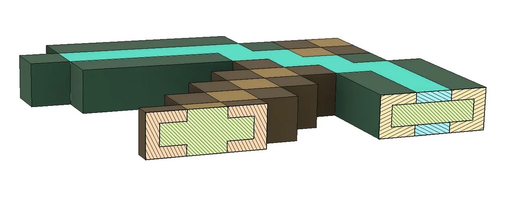 Набор инструментов Minecraft в разных цветах