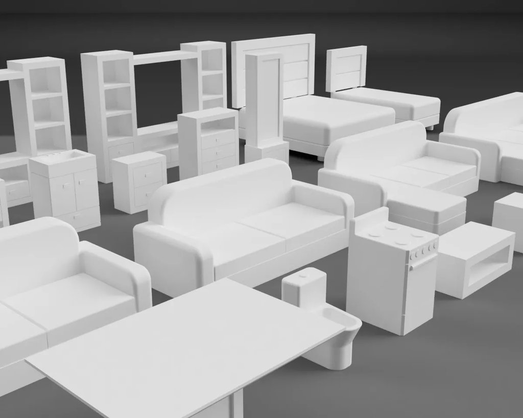 Набор миниатюрной мебели