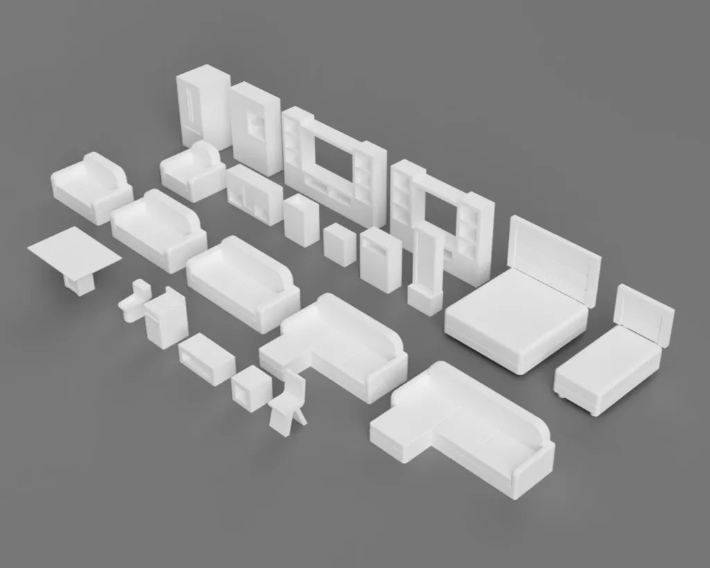 Набор миниатюрной мебели