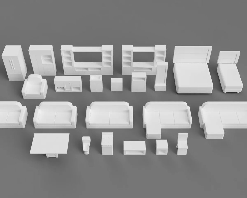 Набор миниатюрной мебели