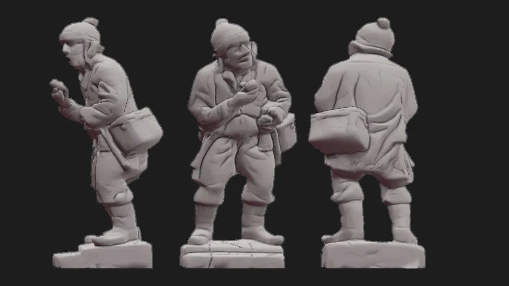 Миниатюрная фигурка Prospector, не требует поддержек, FDM