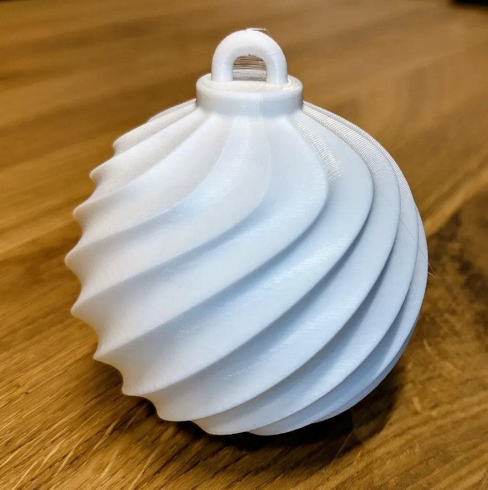 Современный спиральный ёлочный шар (без поддержек)