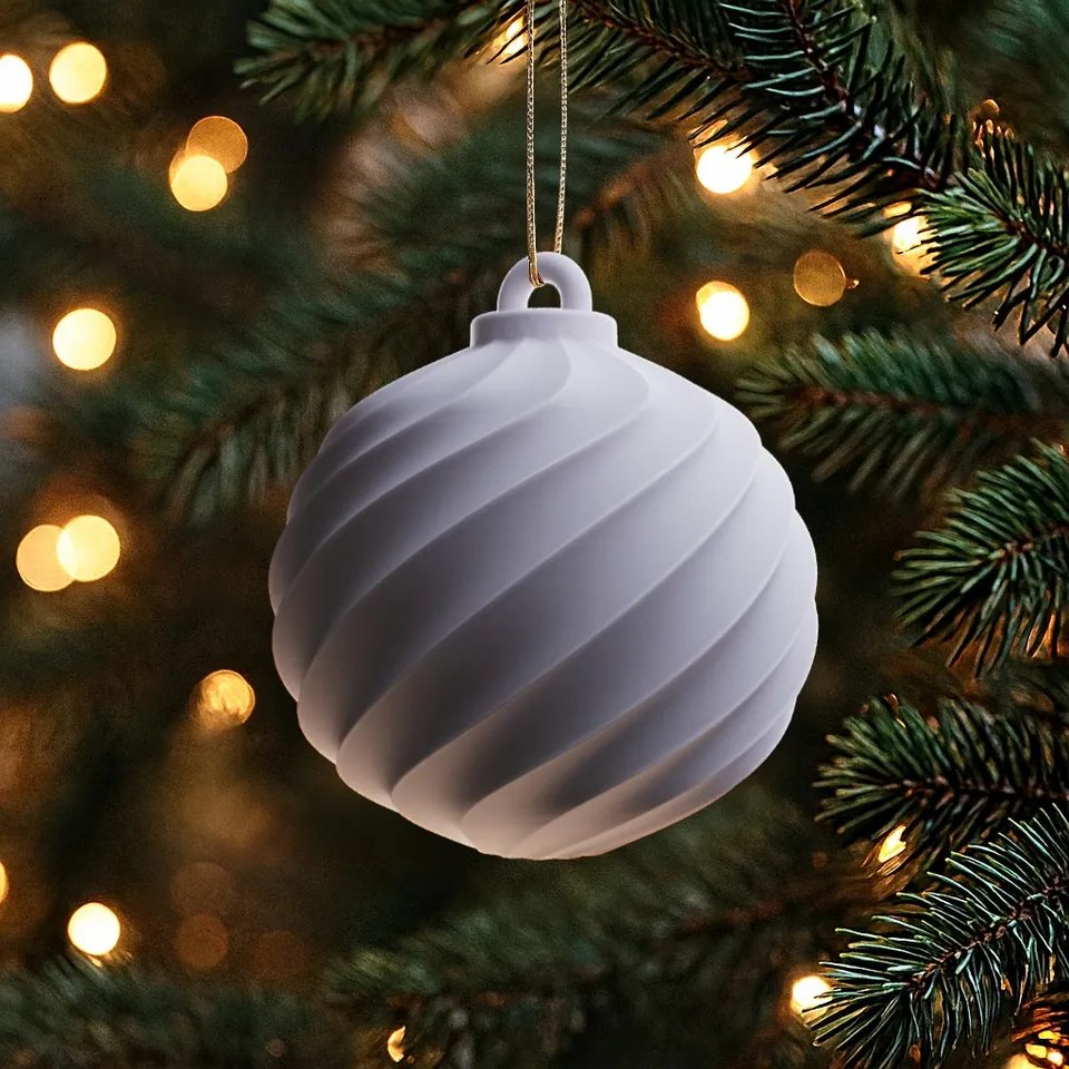 Современный спиральный ёлочный шар (без поддержек)