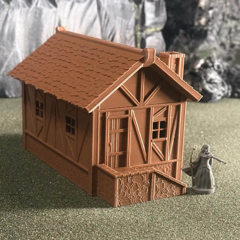 Модульный средневековый дом для RPG, оптимизирован для FDM-печати