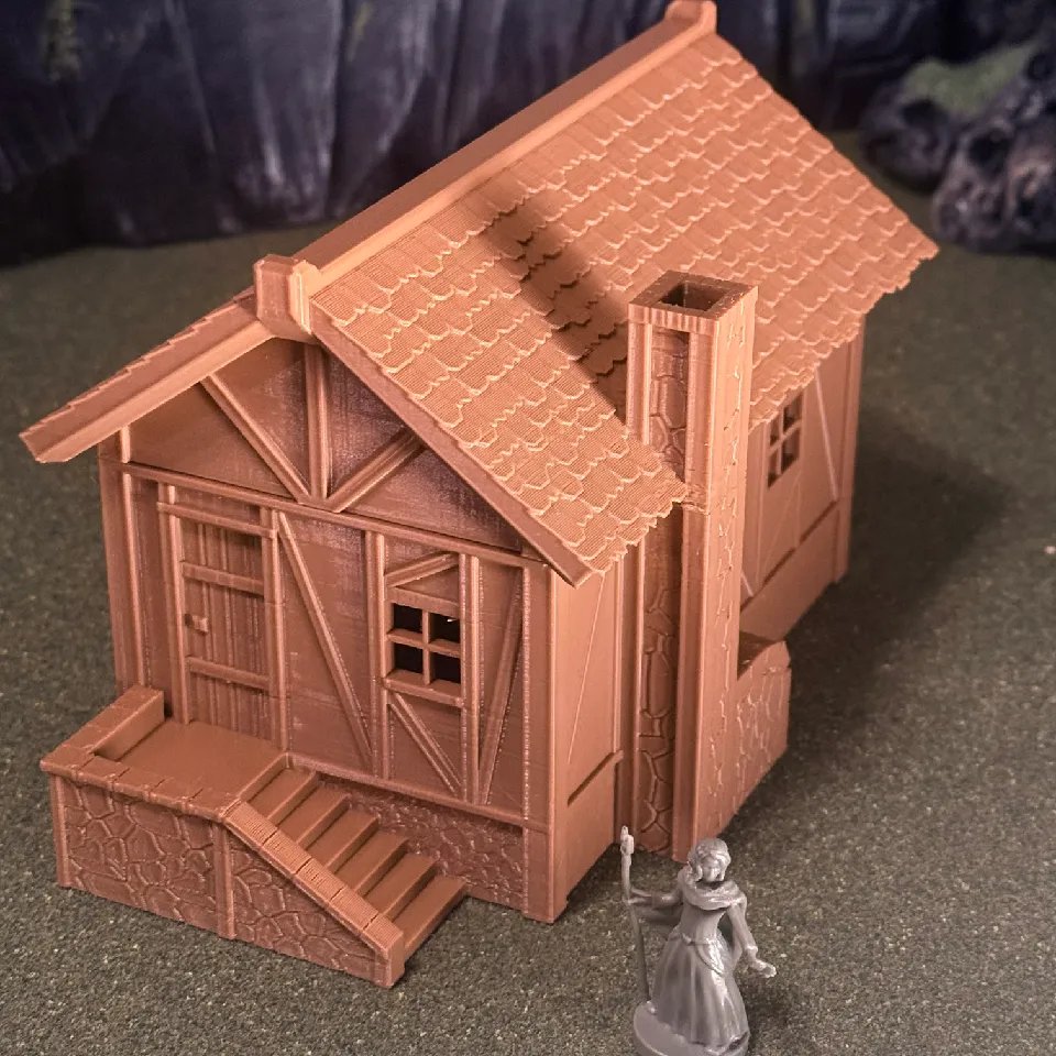 Модульный средневековый дом для RPG, оптимизирован для FDM-печати