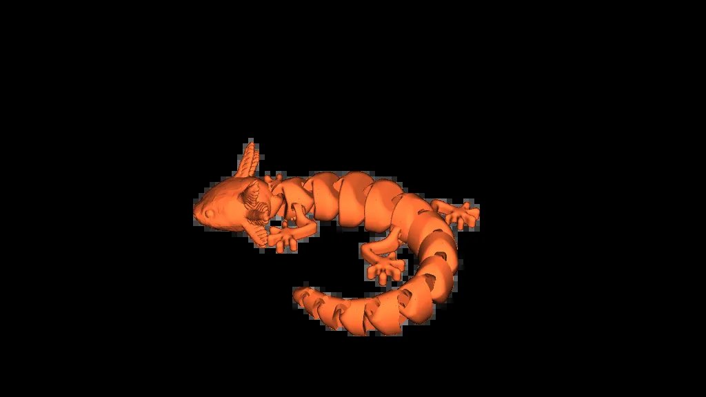 Многоцветный сочлененный аксолотль с подвижными конечностями