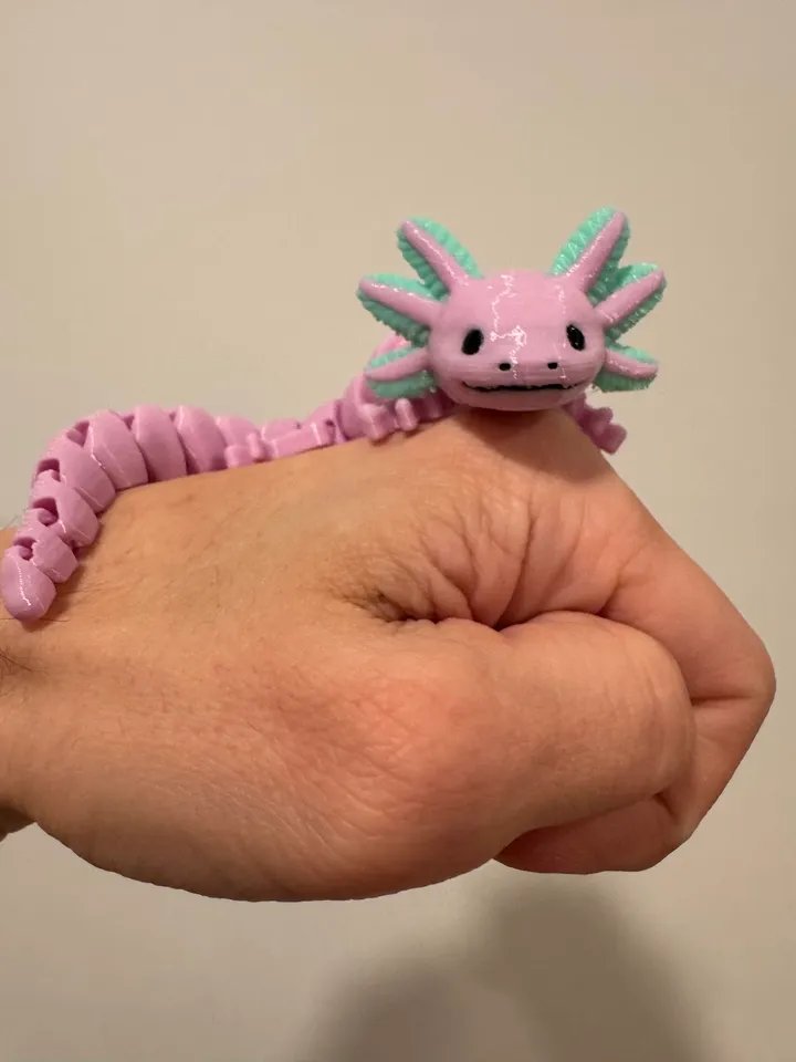 Многоцветный сочлененный аксолотль с подвижными конечностями