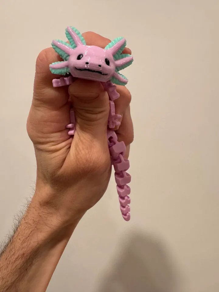 Многоцветный сочлененный аксолотль с подвижными конечностями