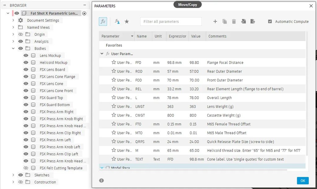 Параметрический конус для объектива Fat Shot X