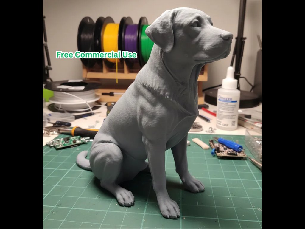 Реалистичная статуэтка сидящего лабрадора ретривера