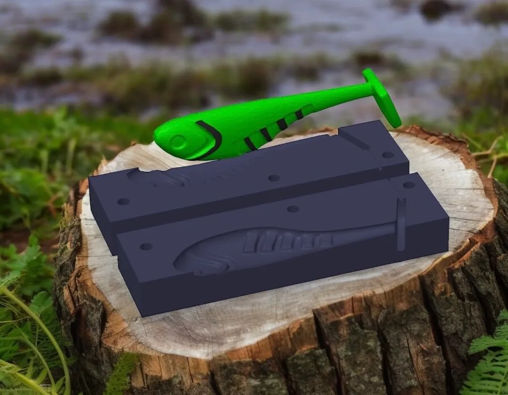 Форма для литья приманок из резины (верхний залив)