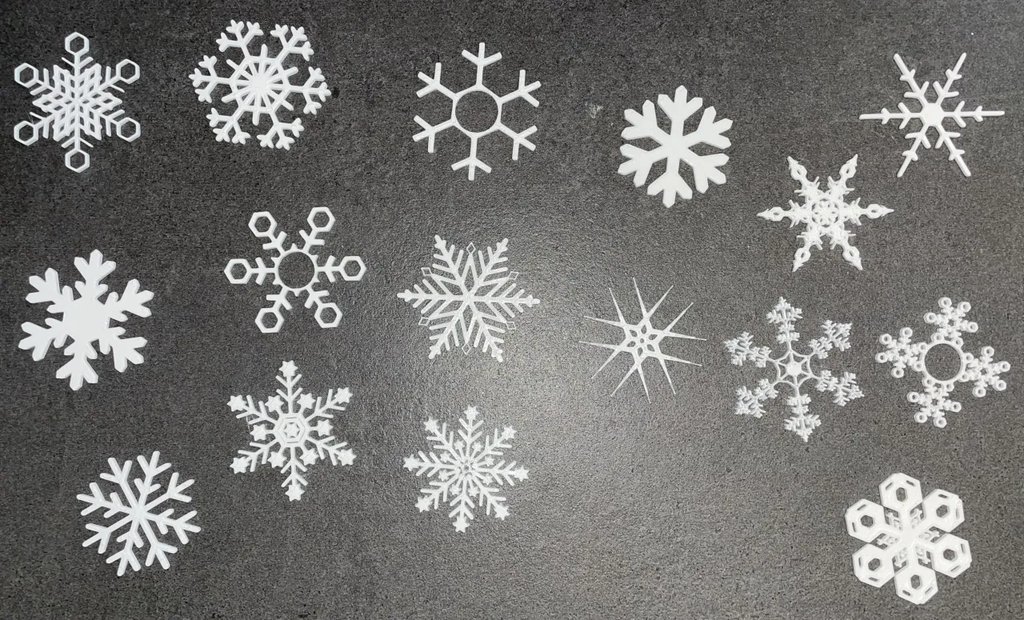 Снежинки для Рождества и Зимы - Коллекция из 16 снежинок (украшение для окон и подарков)