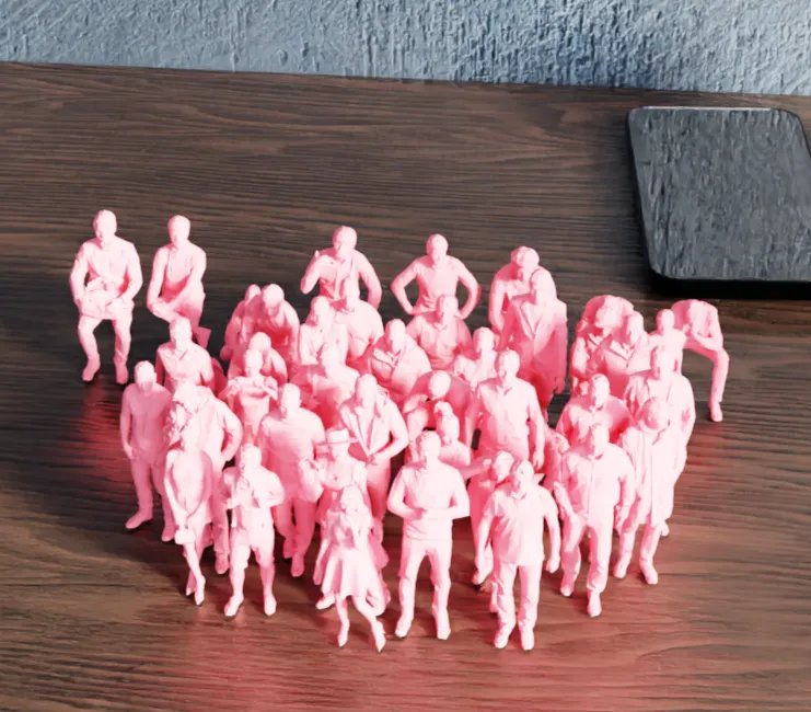 Большая коллекция миниатюрных фигурок людей – 194 фигурки