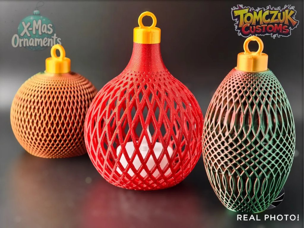 Рождественские украшения – Классический набор из 3 штук со светодиодной подставкой