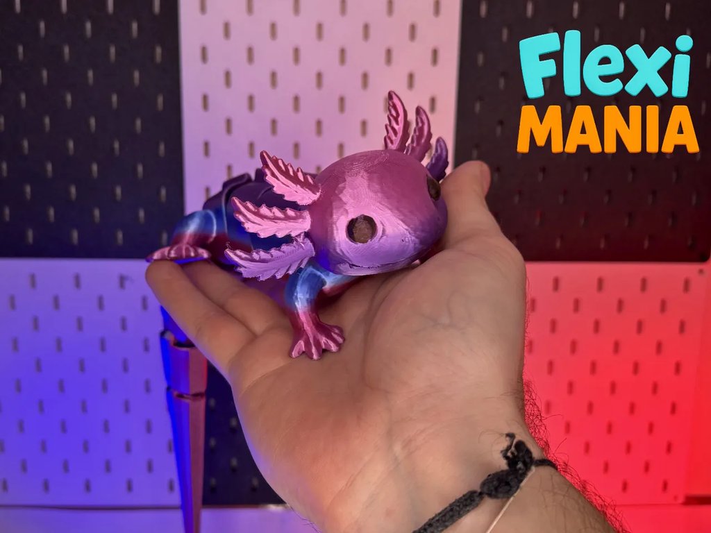 Гибкий аксолотль XXL | Цельный шарнирный аксолотль, милая модель